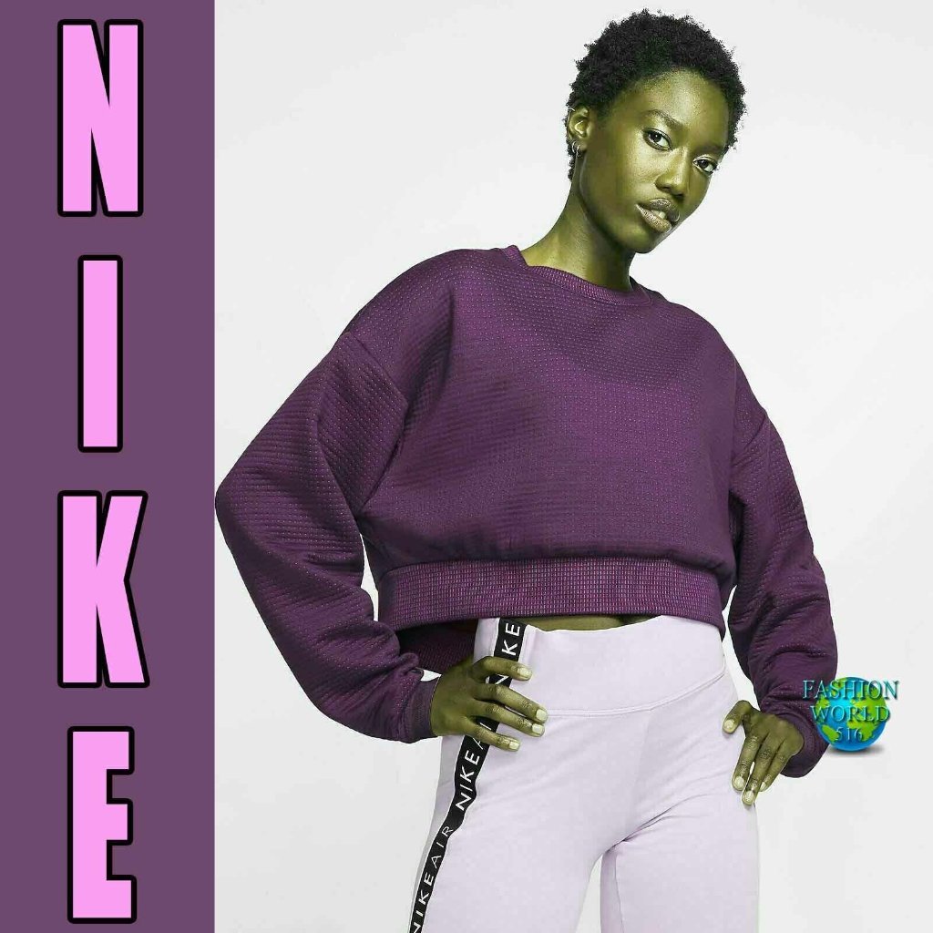 Nike Women's Tech Pack Fleece Sweatshirt Crew Neck Top Size Large Cj9475 Purple
